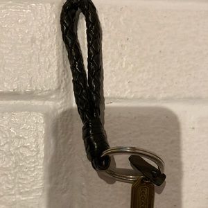 Coach Vintage woven leather key ring